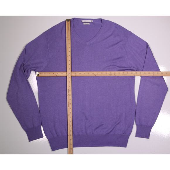 Peter Millar Men's Silk Cashmere Cotton Light Purple Crewneck Sweater XL - Picture 3 of 5